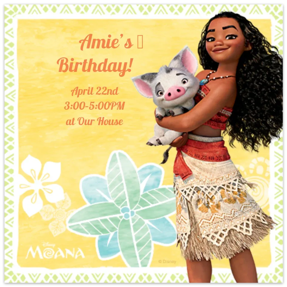 Moana and Pua card
