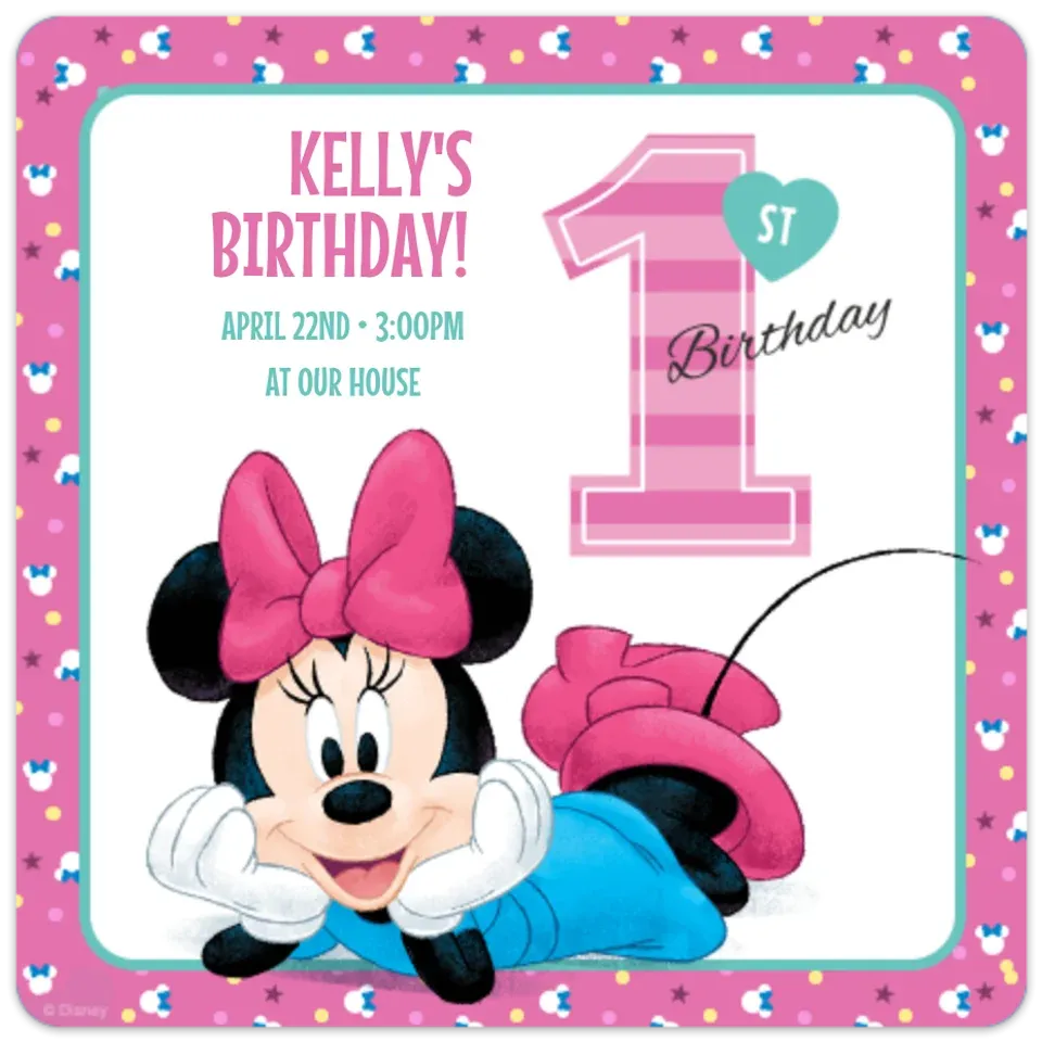 Minnie Mouse 1st card