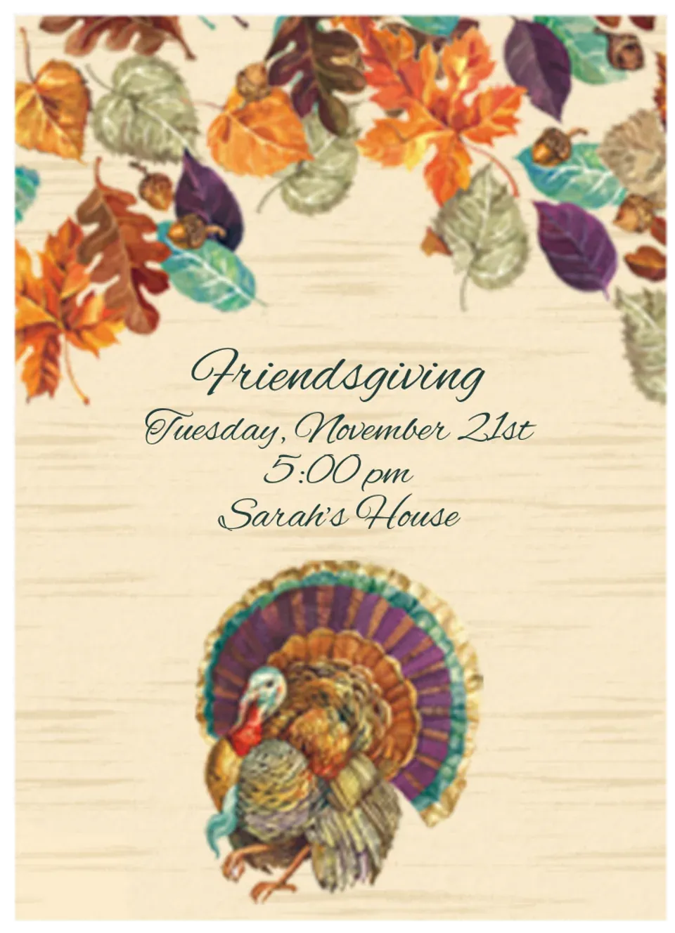 Traditional Turkey card