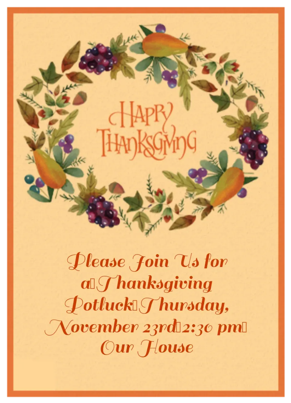 Thanksgiving Medley card