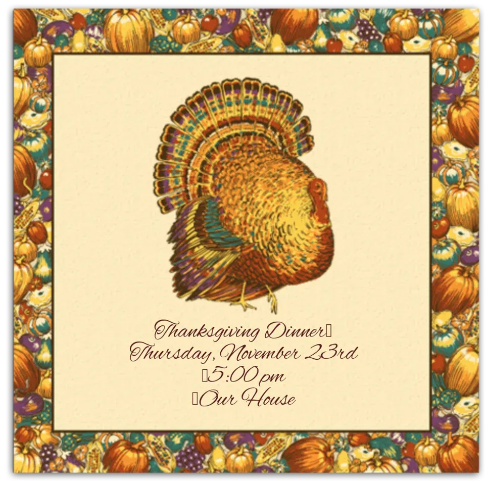 Autumn Turkey card