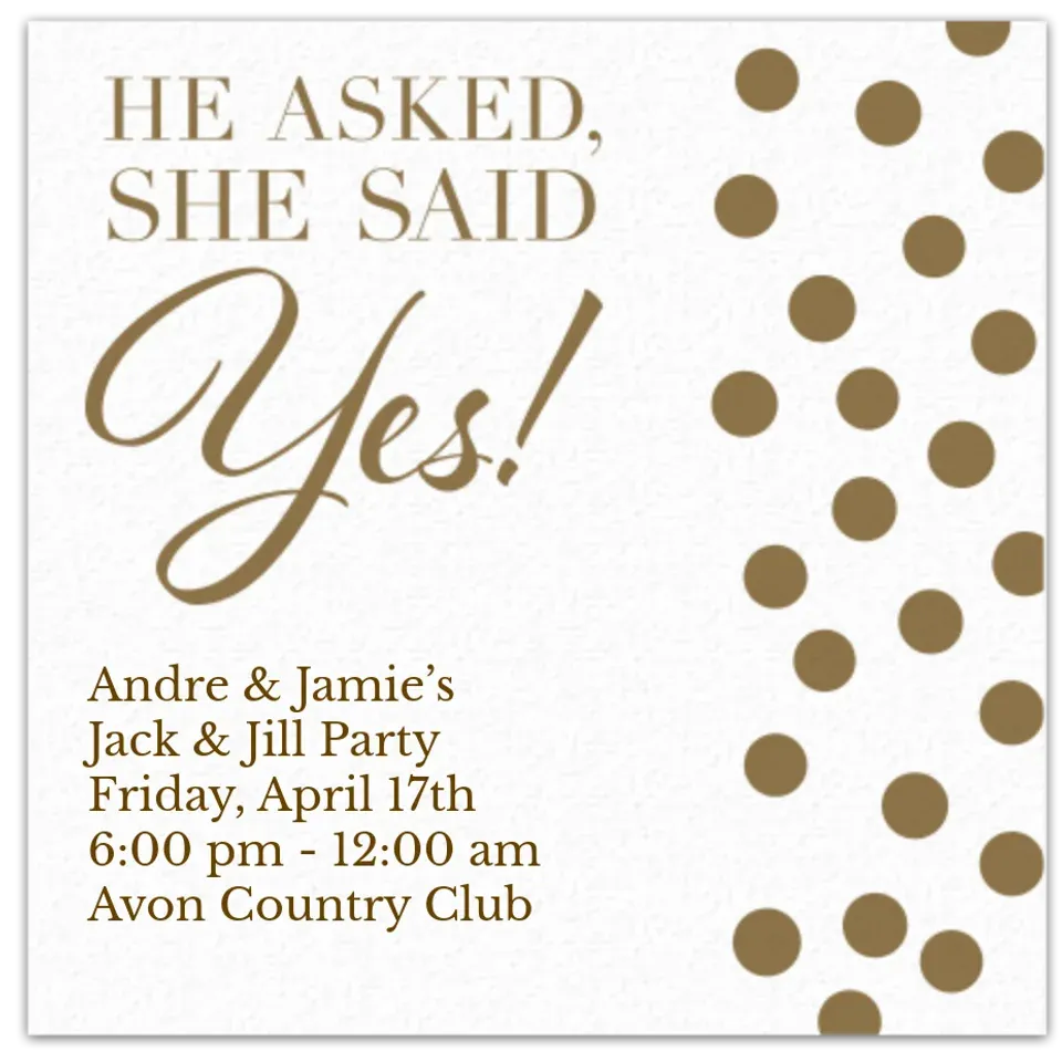 He Asked She Said Yes card