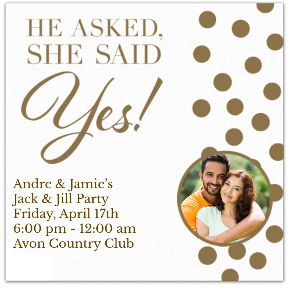 He Asked She Said Yes Photo card