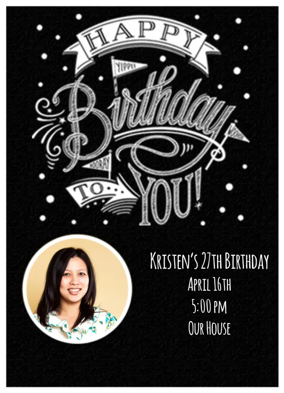 Hooray Birthday Photo card