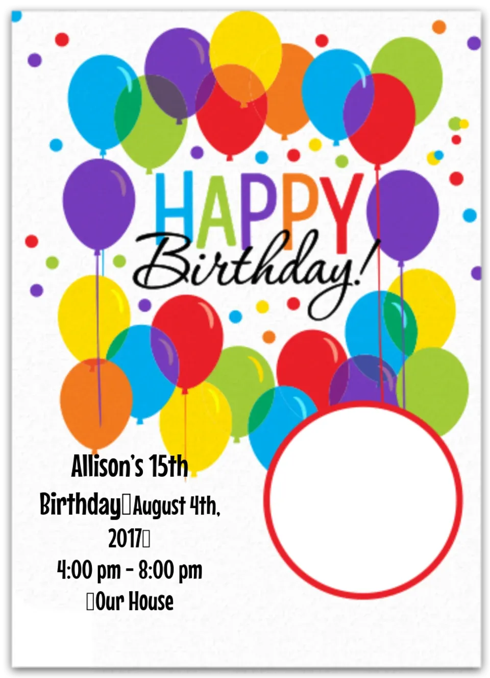 Balloon Bash Photo card