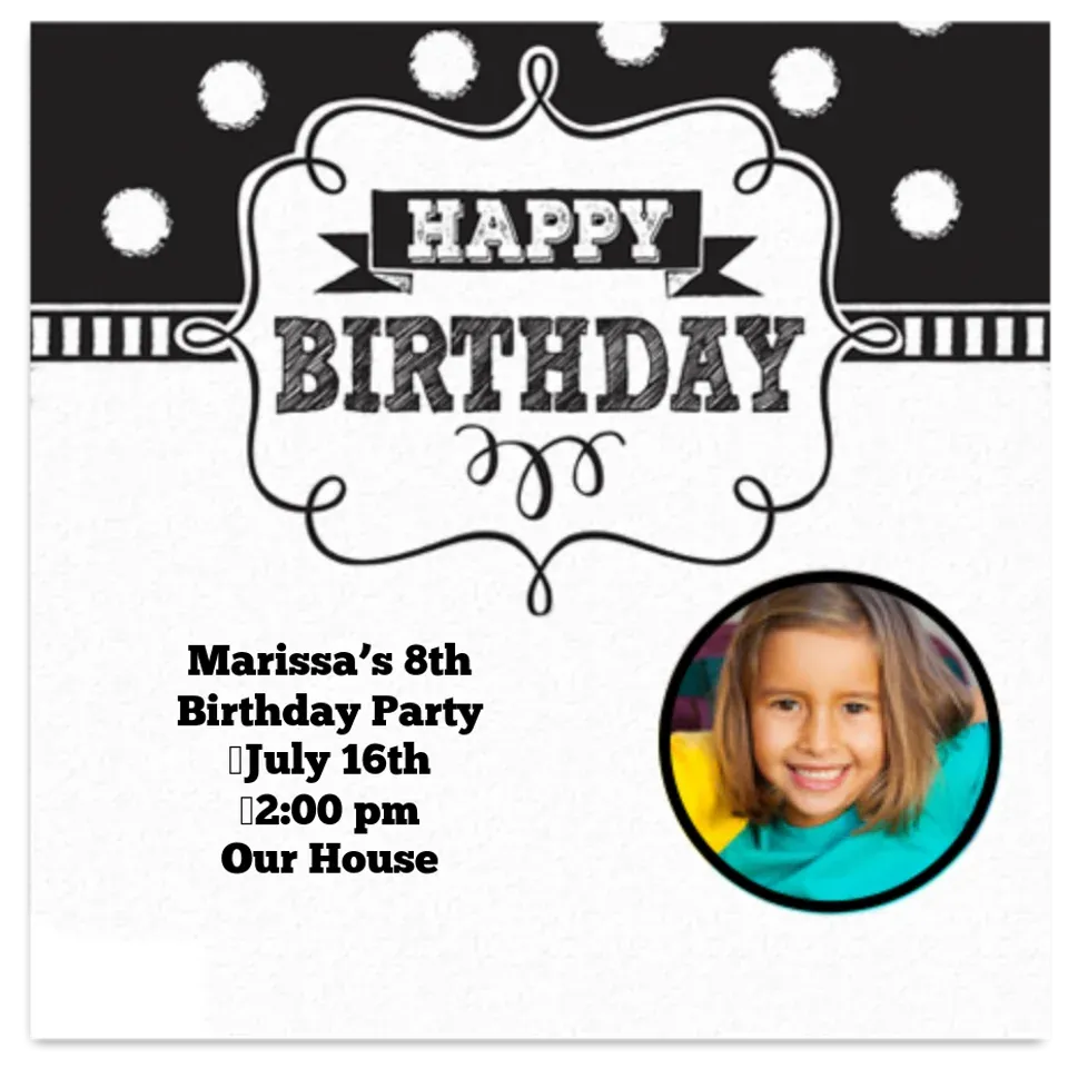Chalkboard Birthday Photo card