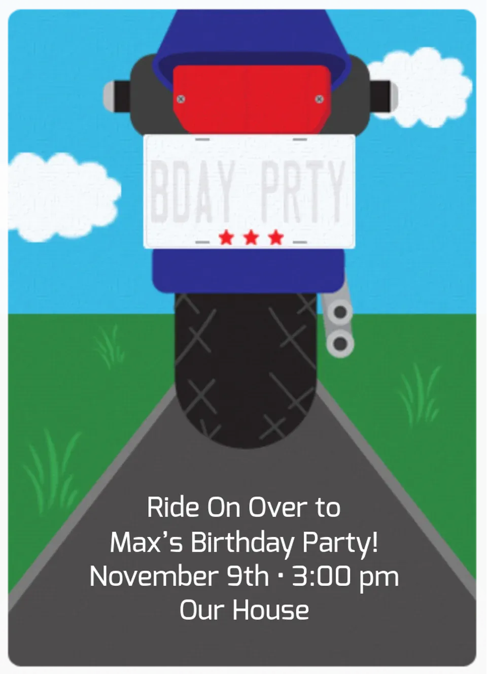 Motorcycle Birthday card