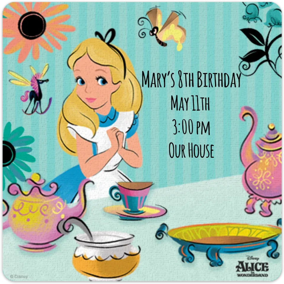 Alice in Wonderland - Tea Party card