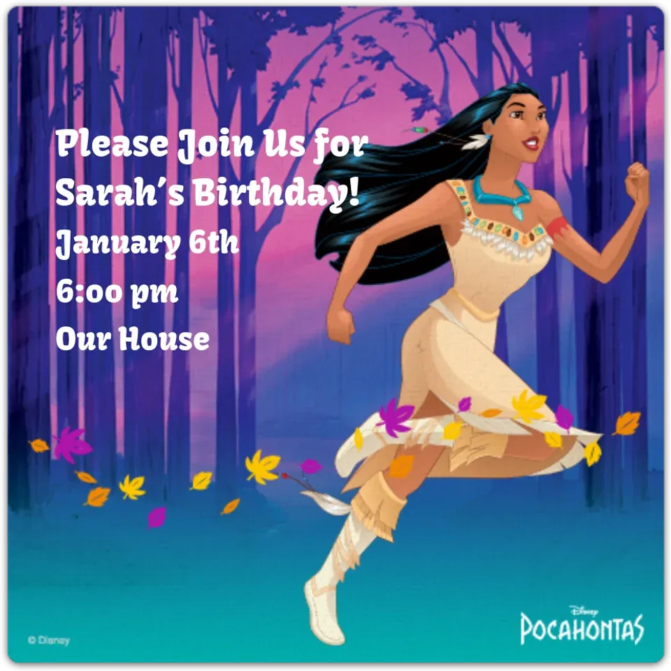 Pocahontas card