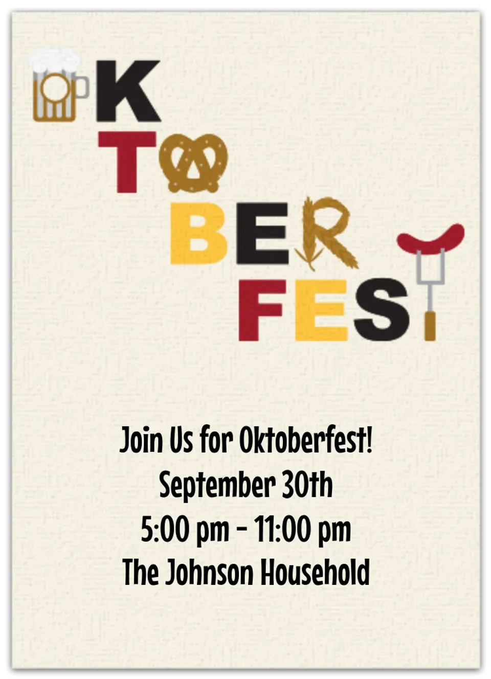 Oktoberfest Symbols card