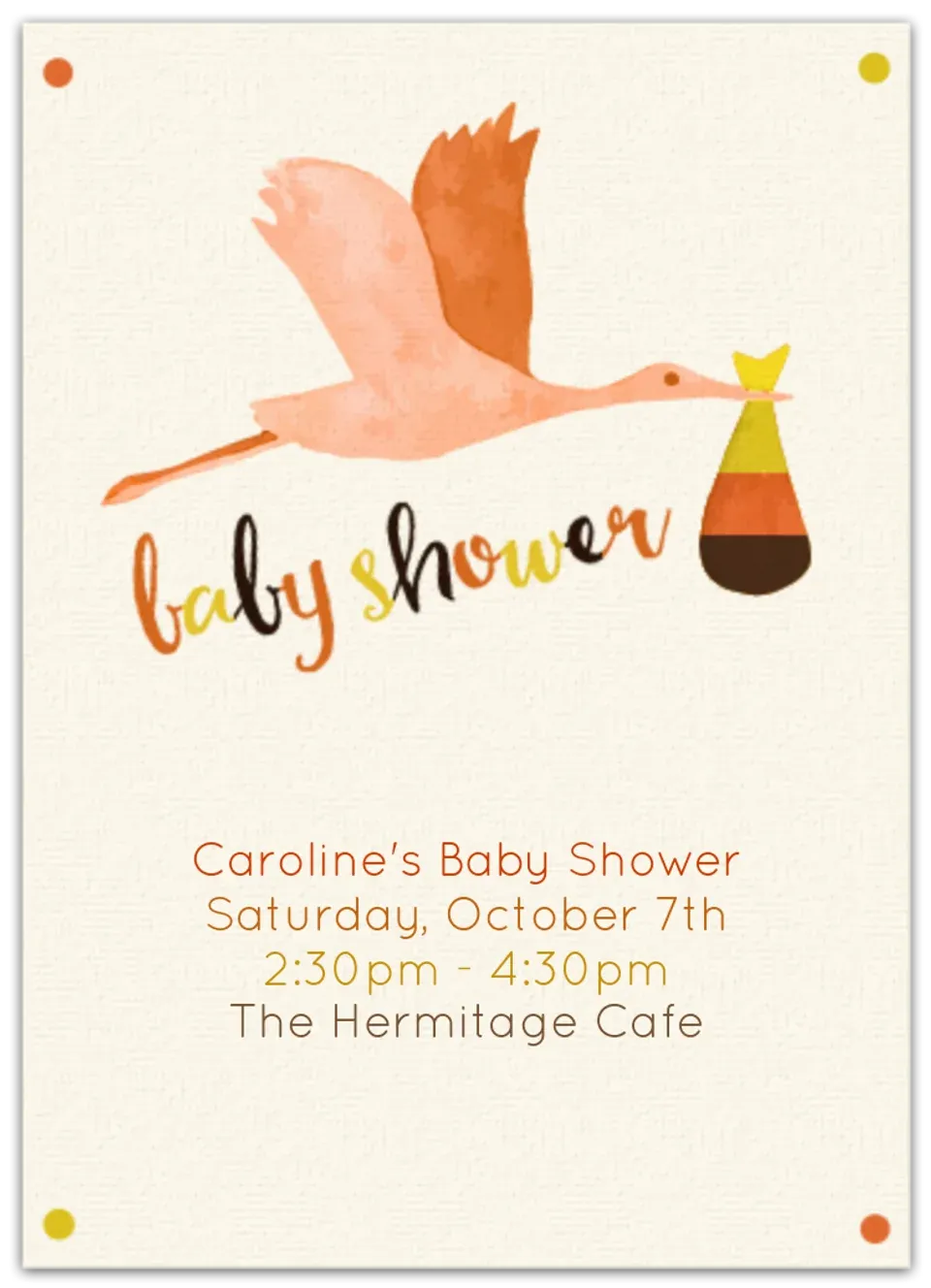 Candy Corn Baby Shower card