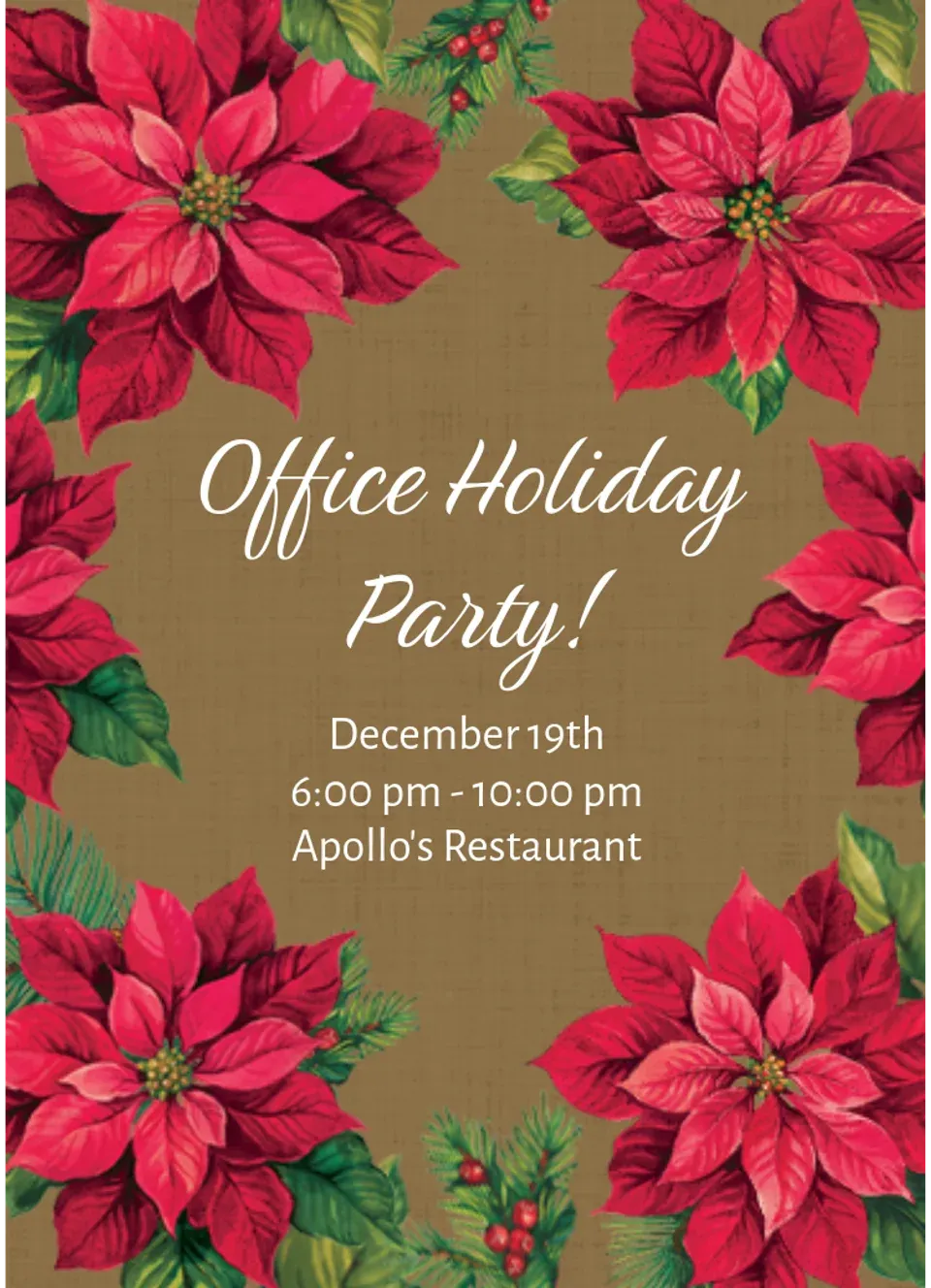 Holiday Poinsettia card