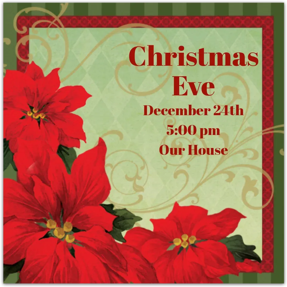 Vintage Poinsettia card