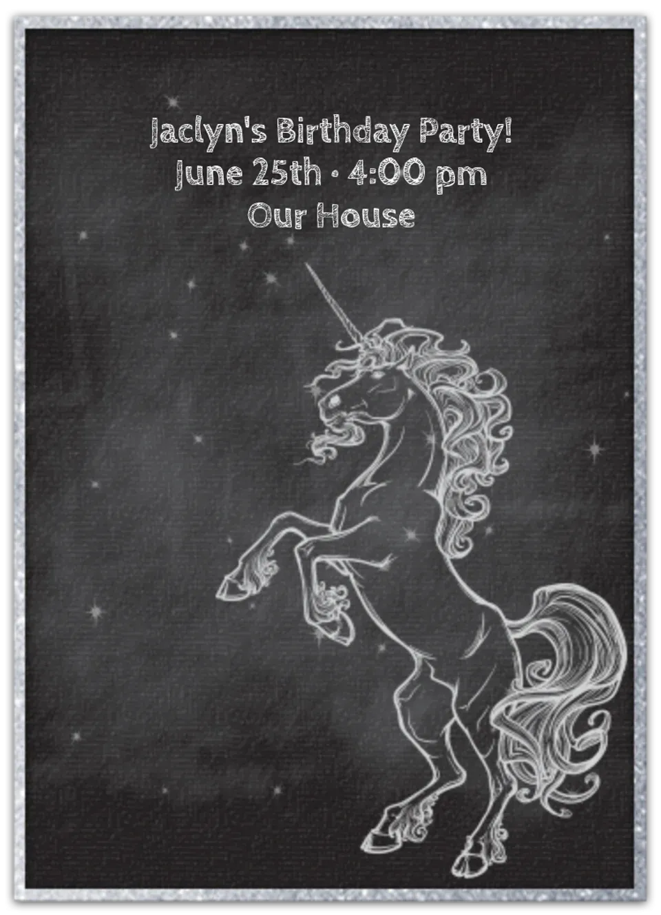 Chalkboard Unicorn card