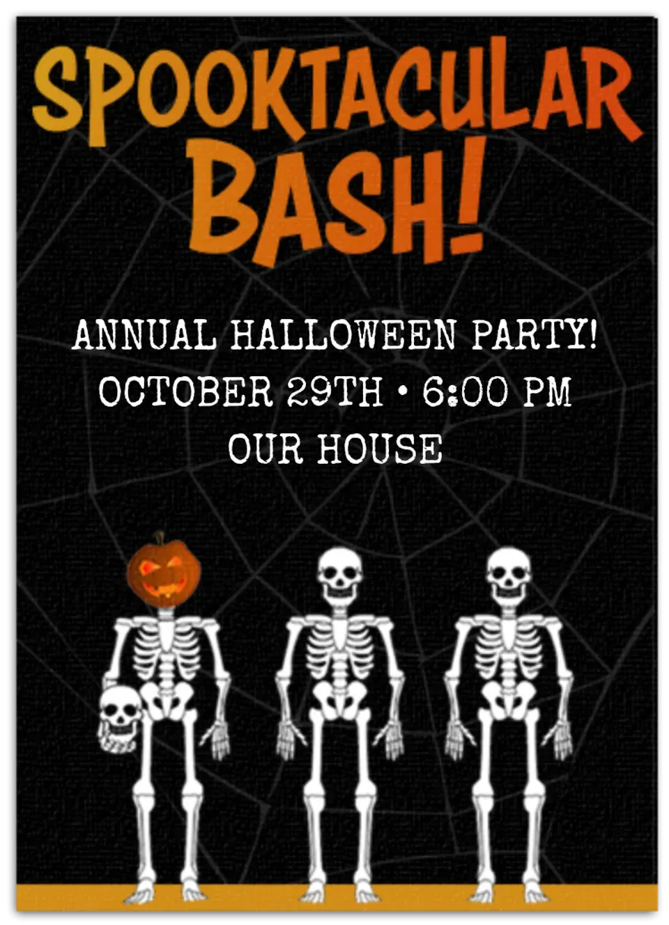 Spooktacular Bash card