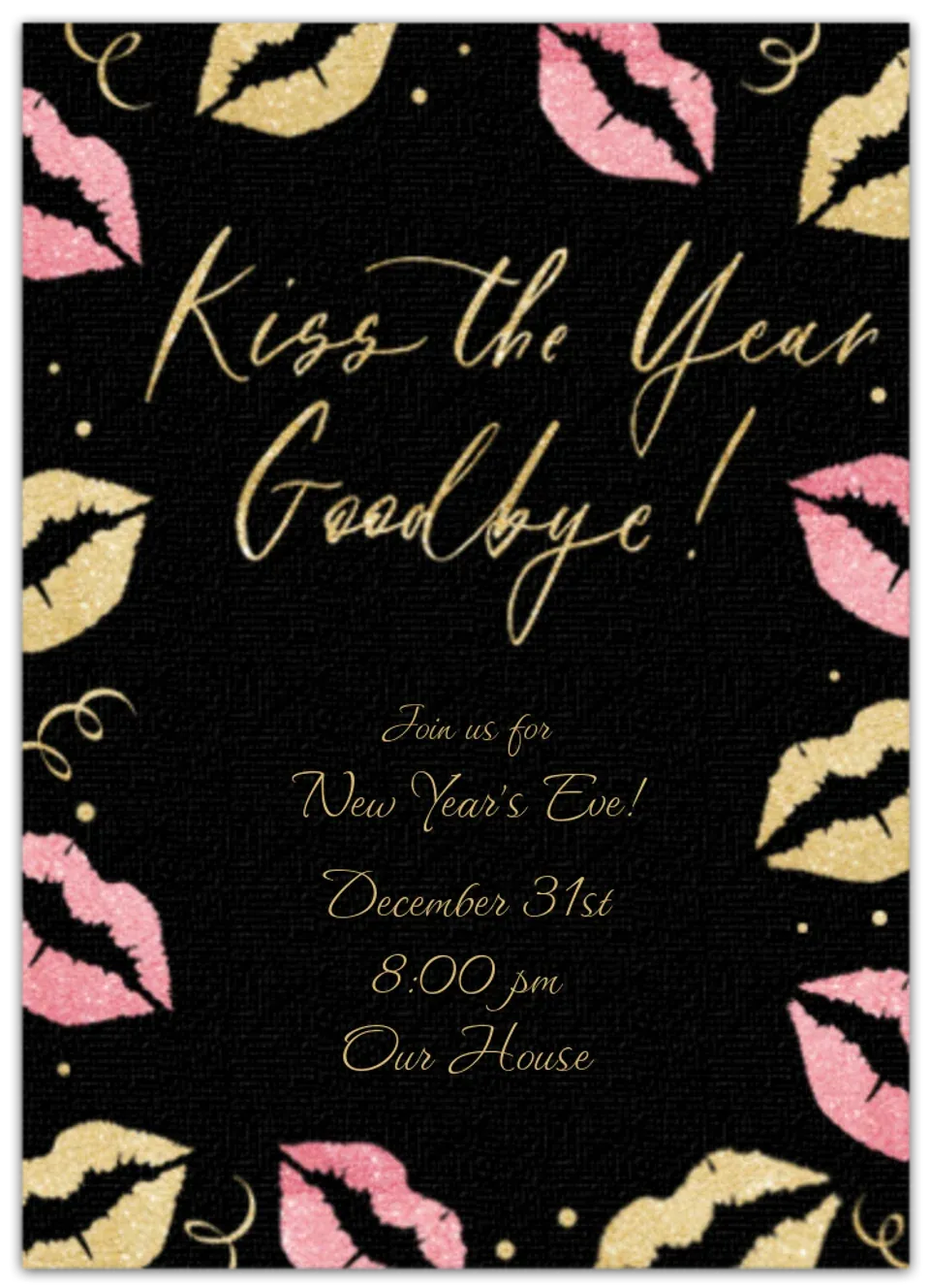 Kiss the Year Goodbye card