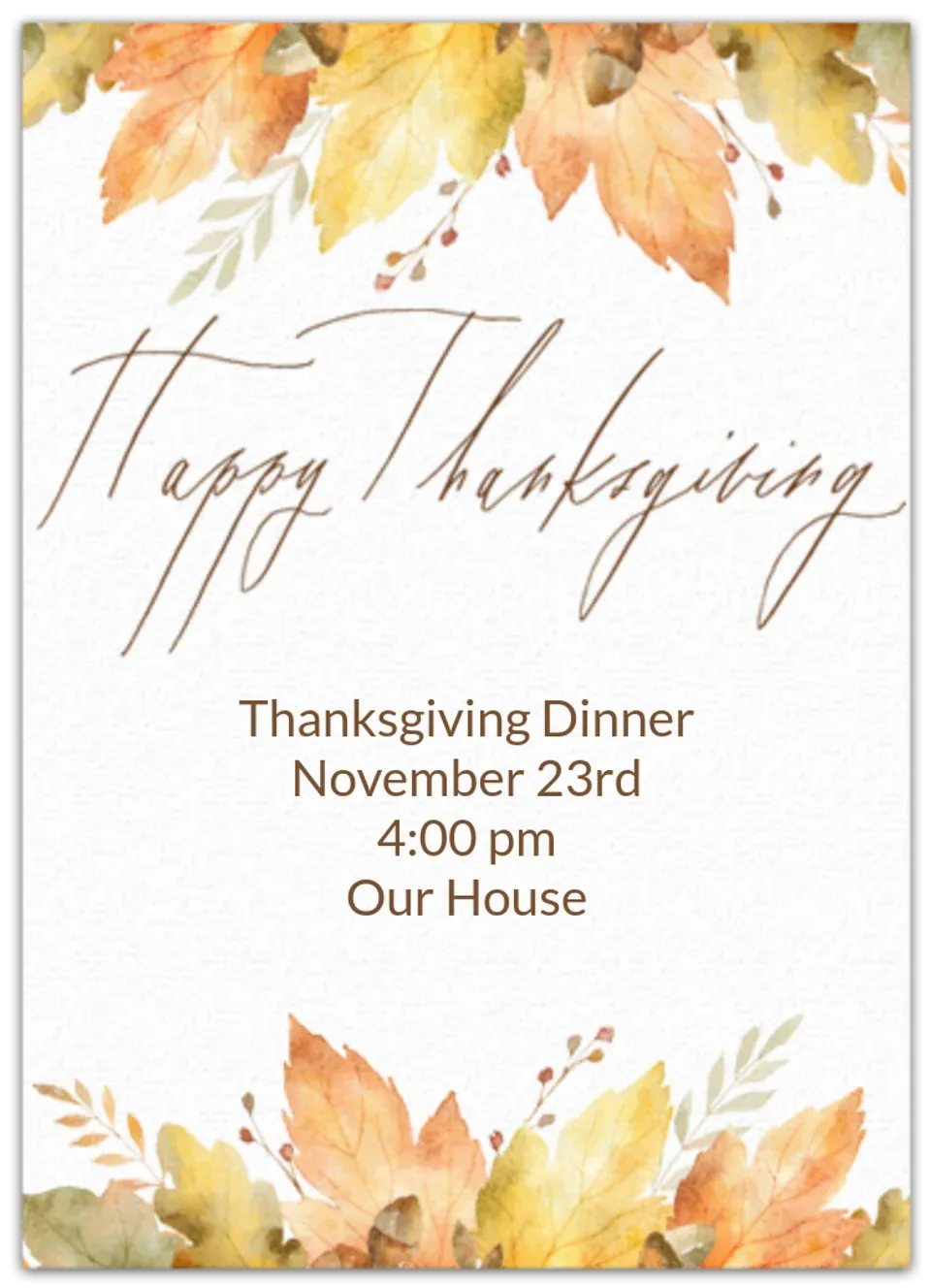 Thanksgiving Leaves  card