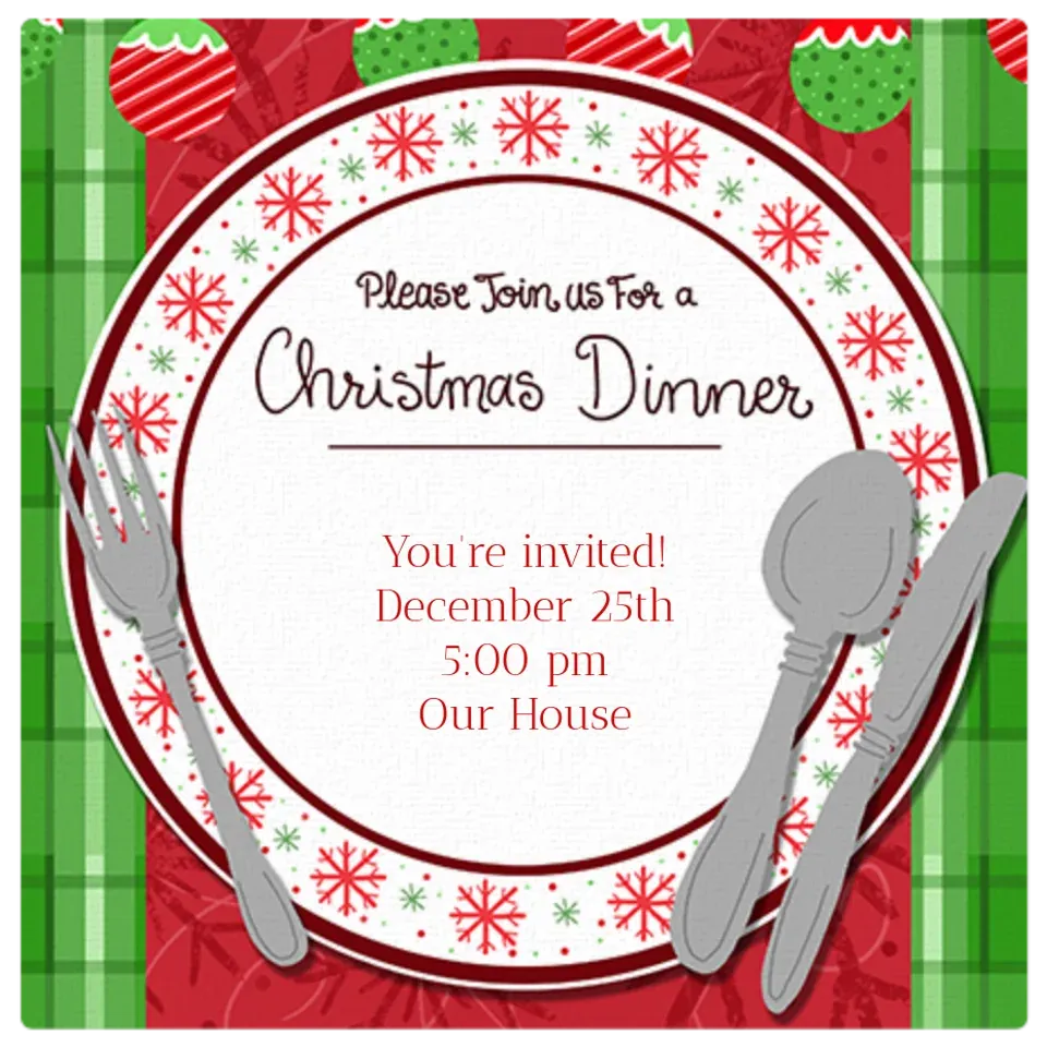 Christmas Dinner Plate card