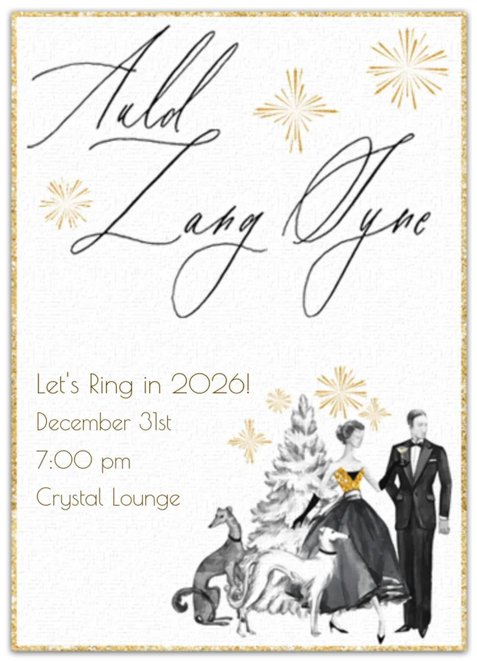 Auld Lang Syne card