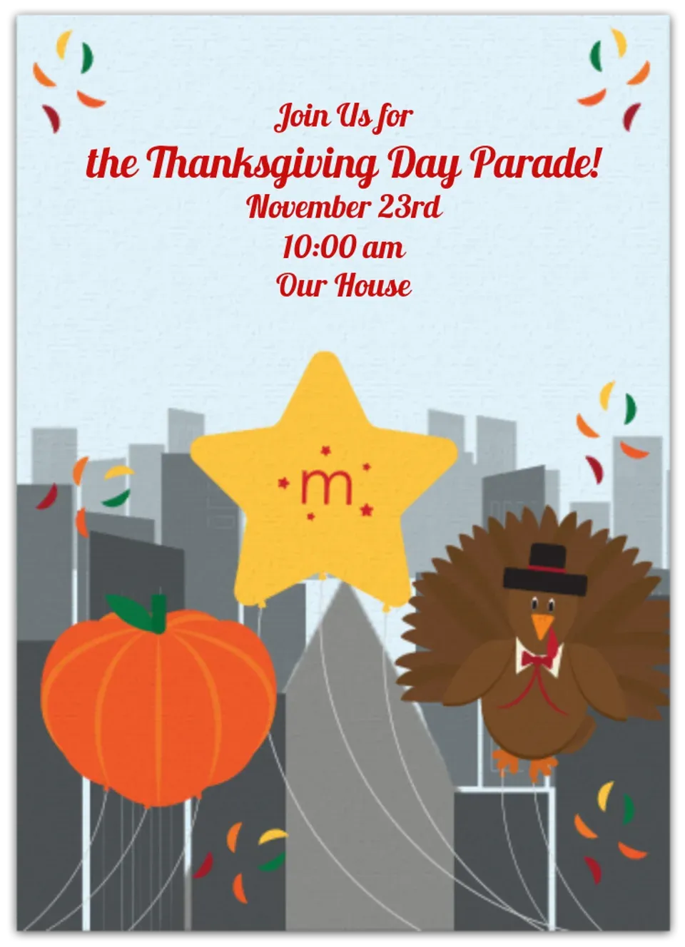 Thanksgiving Parade card