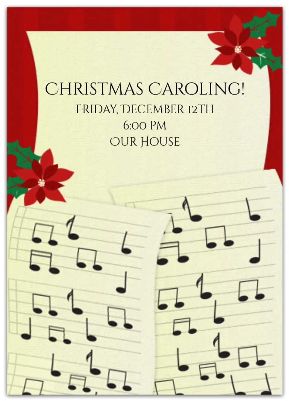 Caroling Sheet Music  card