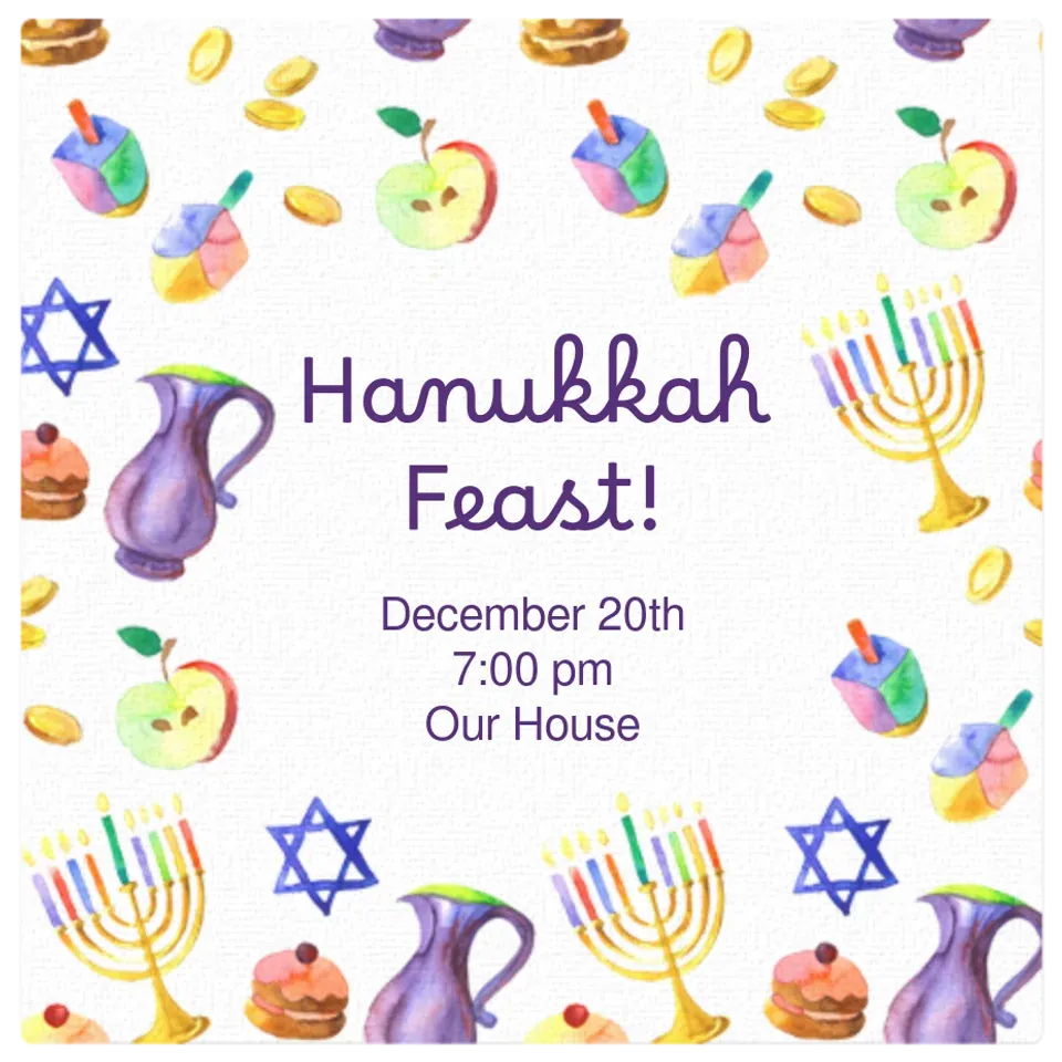 Colorful Hanukkah Celebration card
