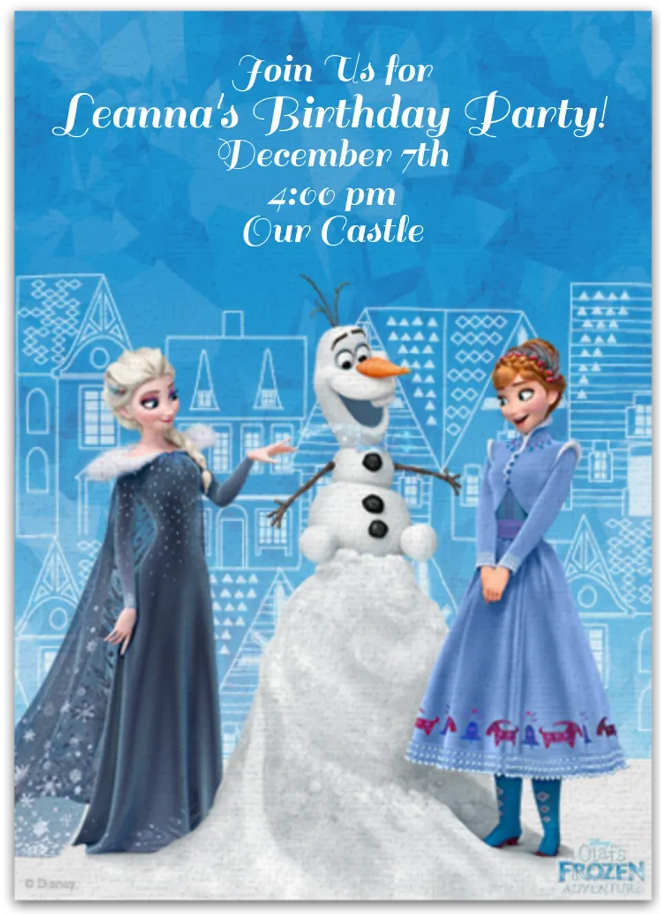 Olaf's Frozen Adventure card
