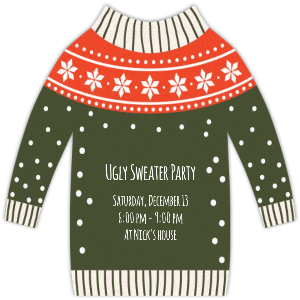 Ugly Sweater Die Cut card