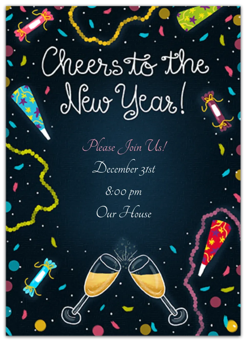 New Year's Confetti card