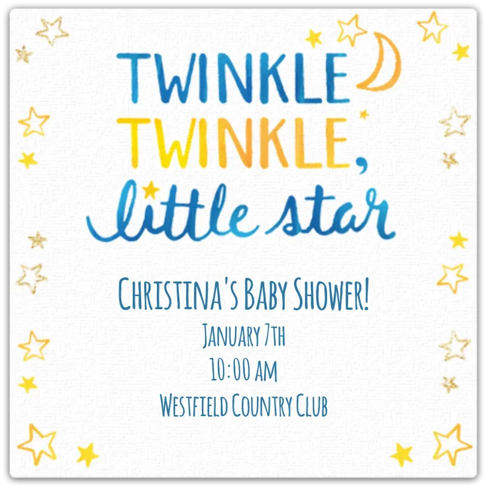 Twinkle Twinkle card
