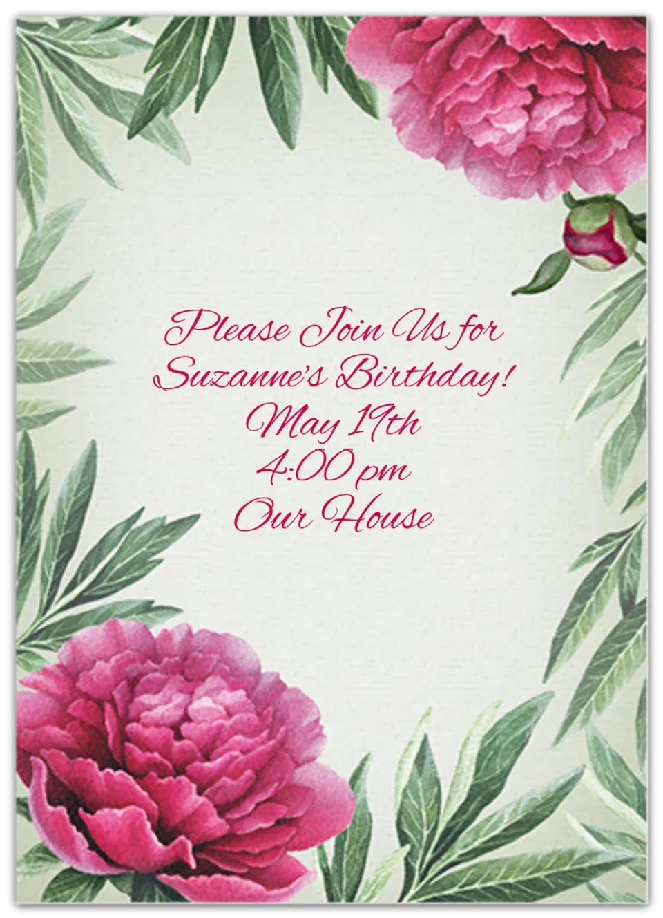 Peonies card