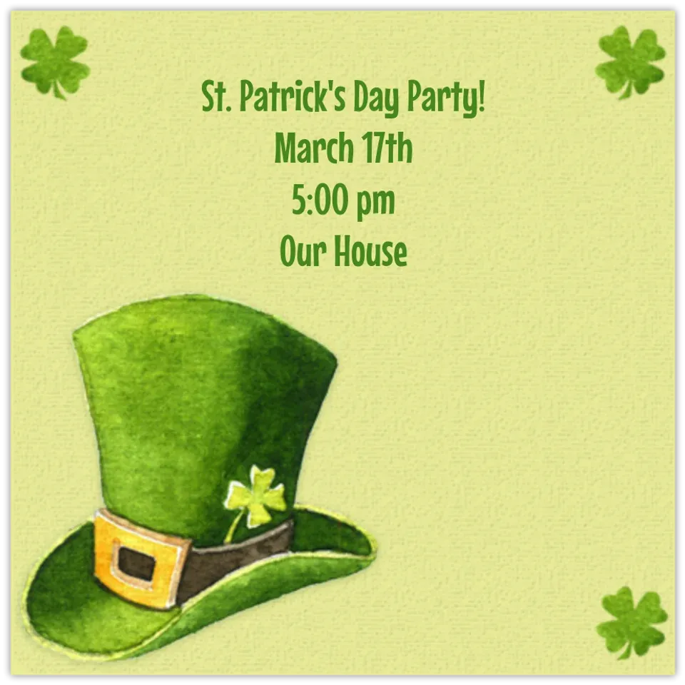 Irish Hat card