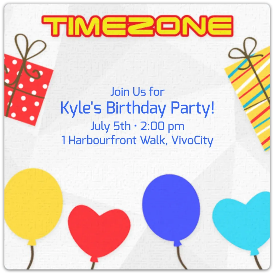TimeZone Balloons card