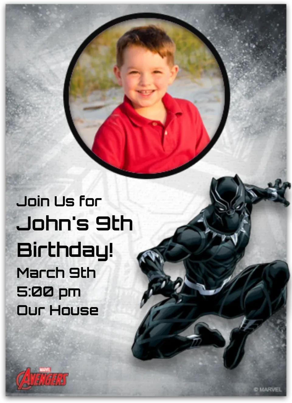 Avengers Black Panther Photo card