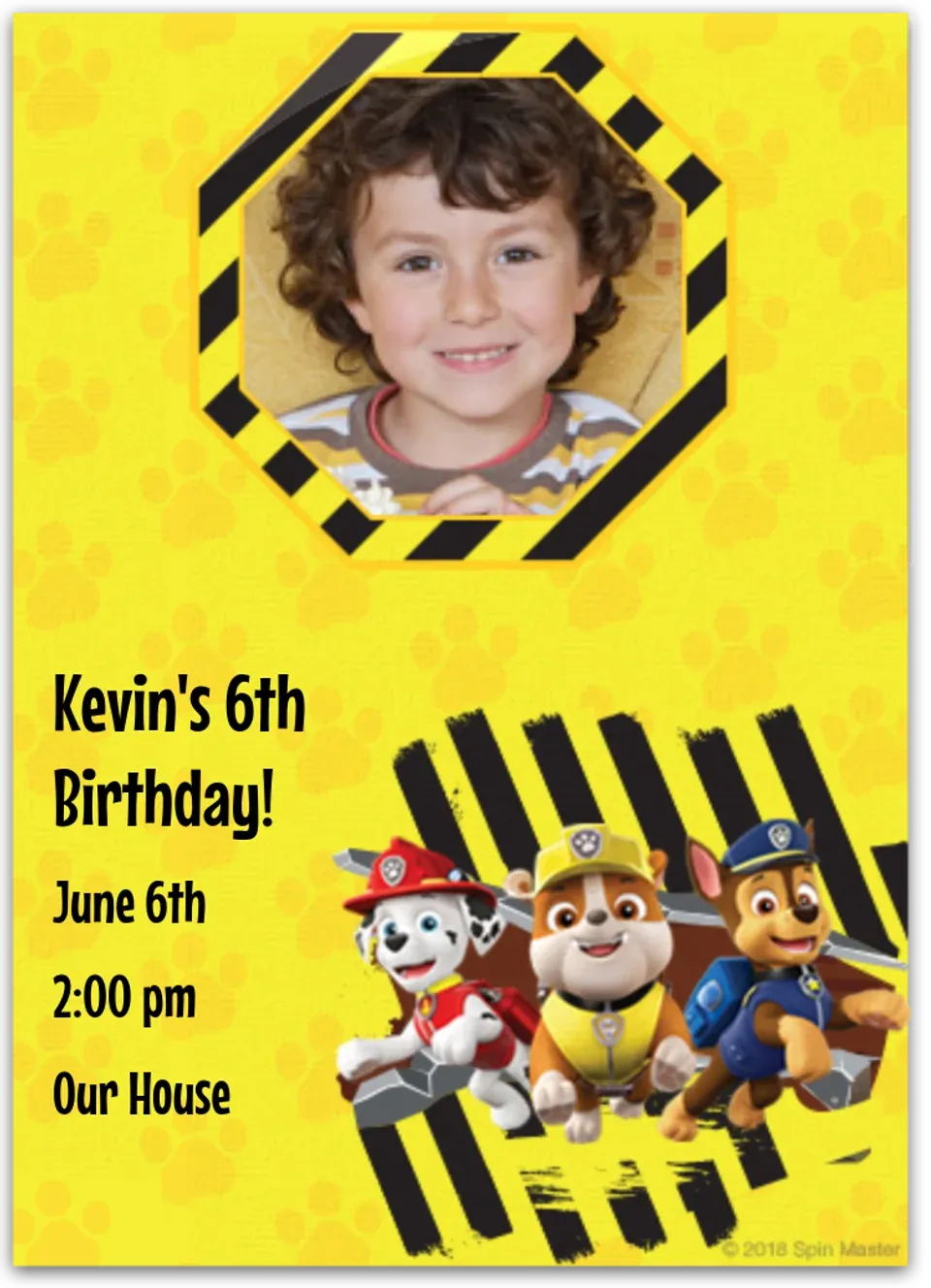 PAW Patrol Photo card