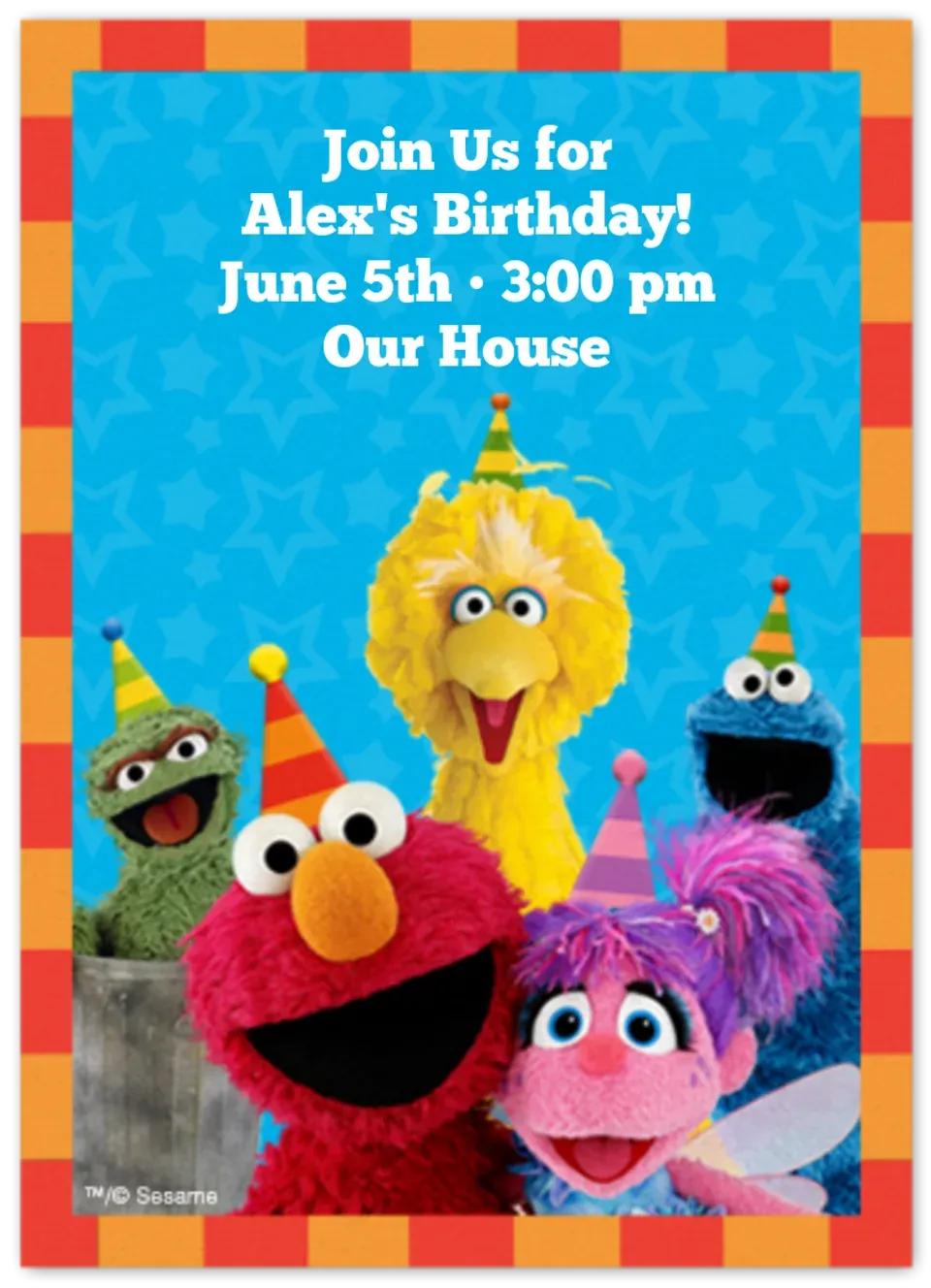 Sesame Street Party card