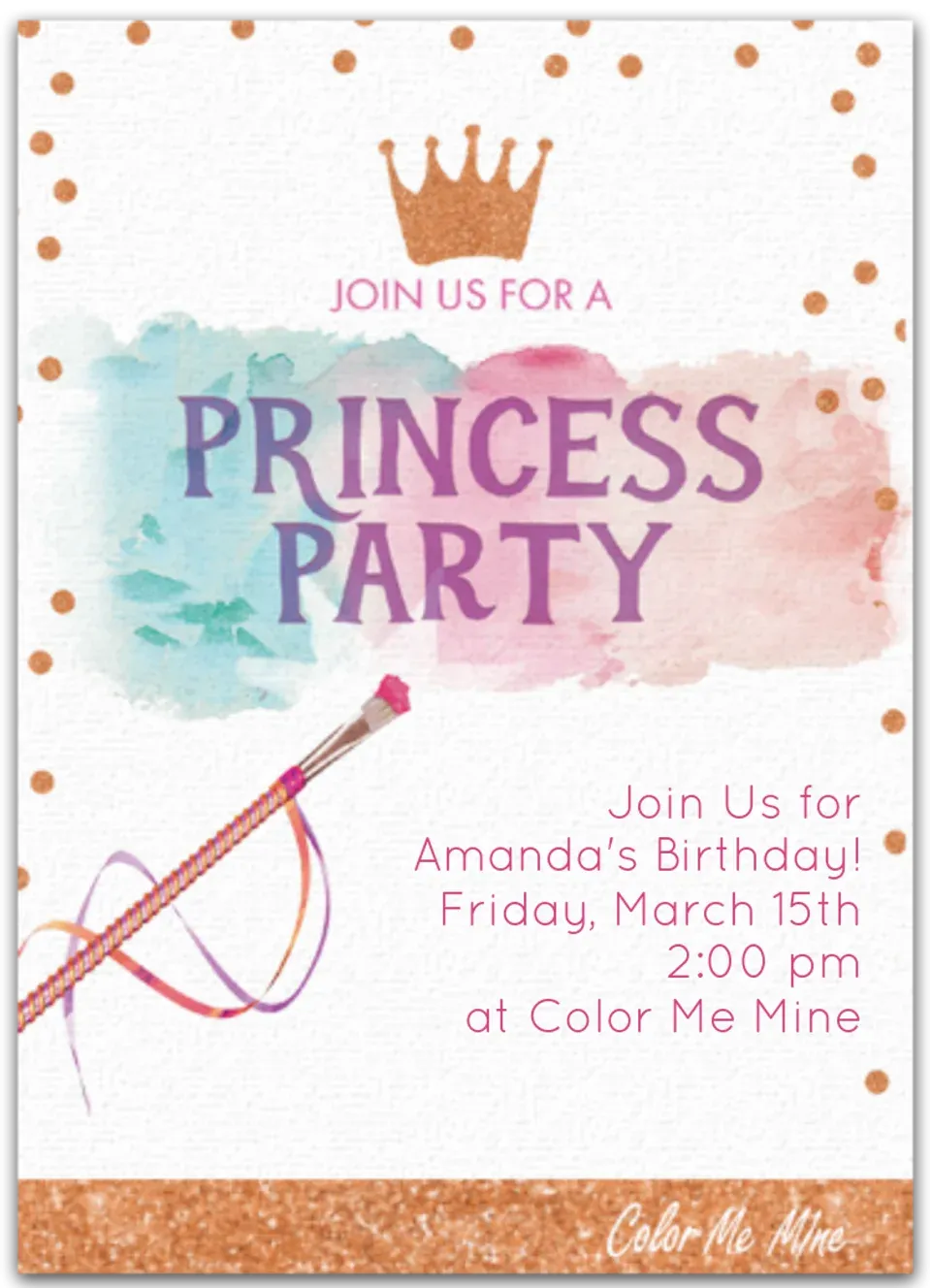 Color Me Mine | Princess Party card