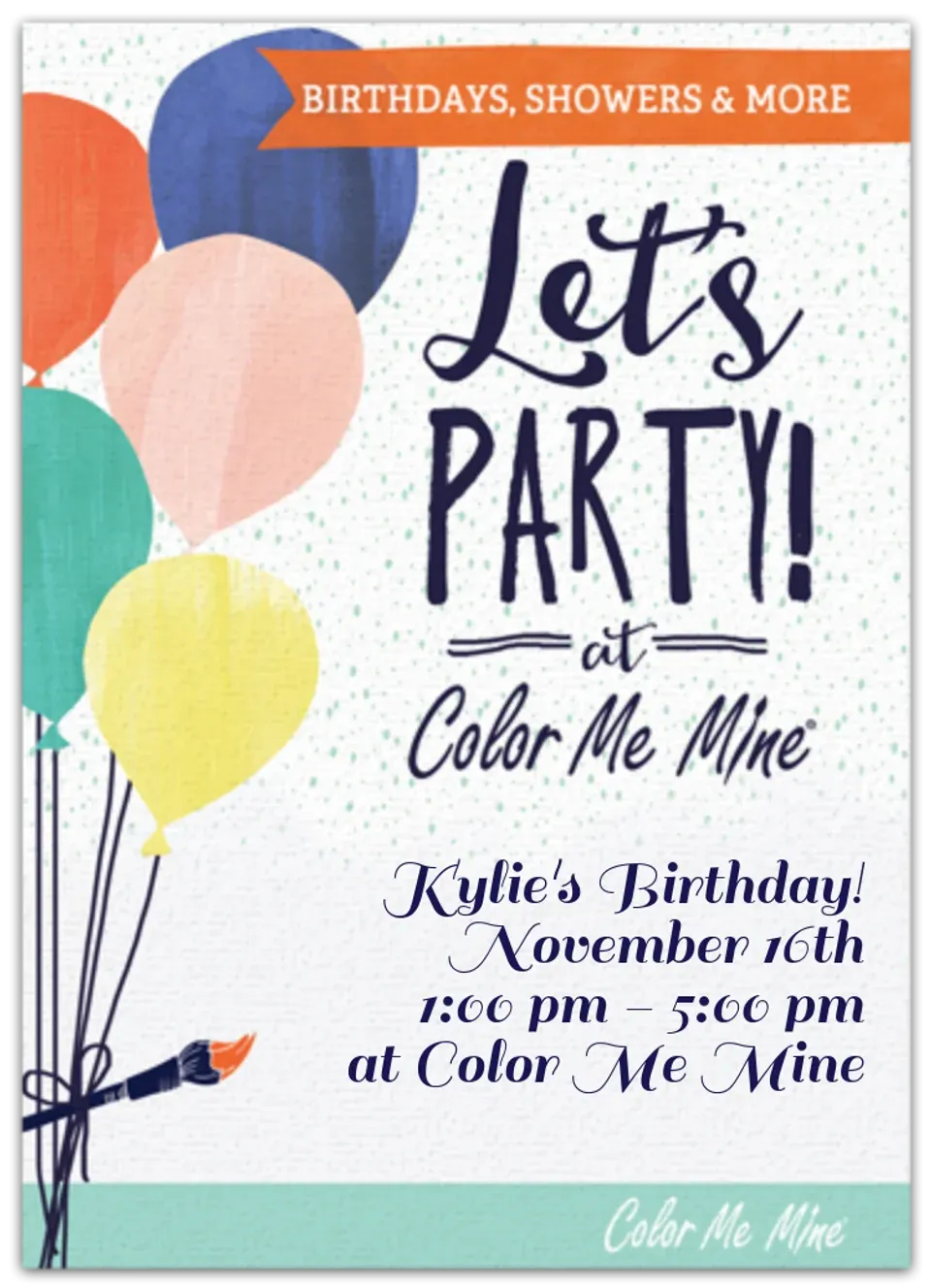 Color Me Mine | Let's Party card