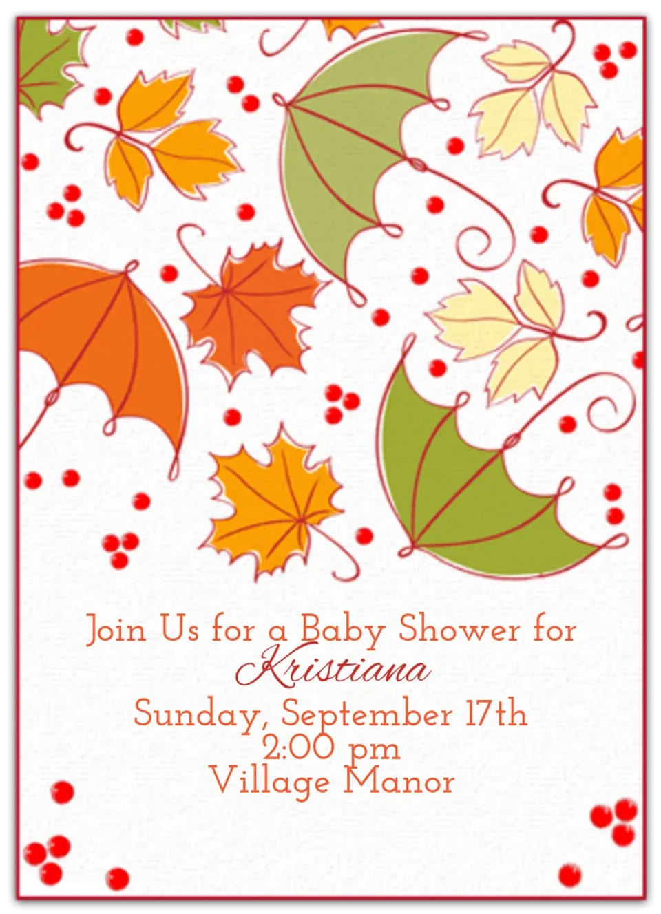 Fall Baby Shower card