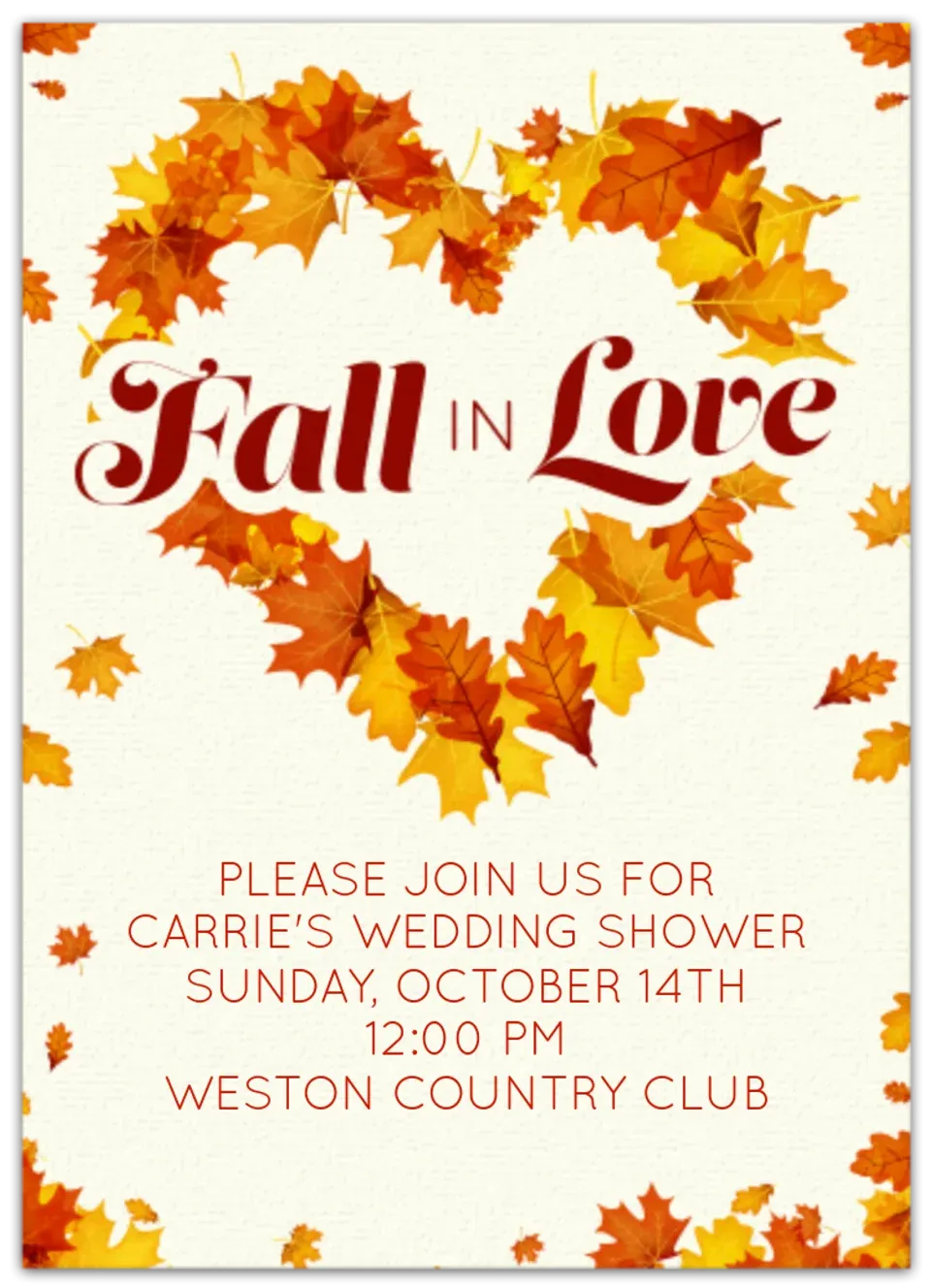 Fall in Love card
