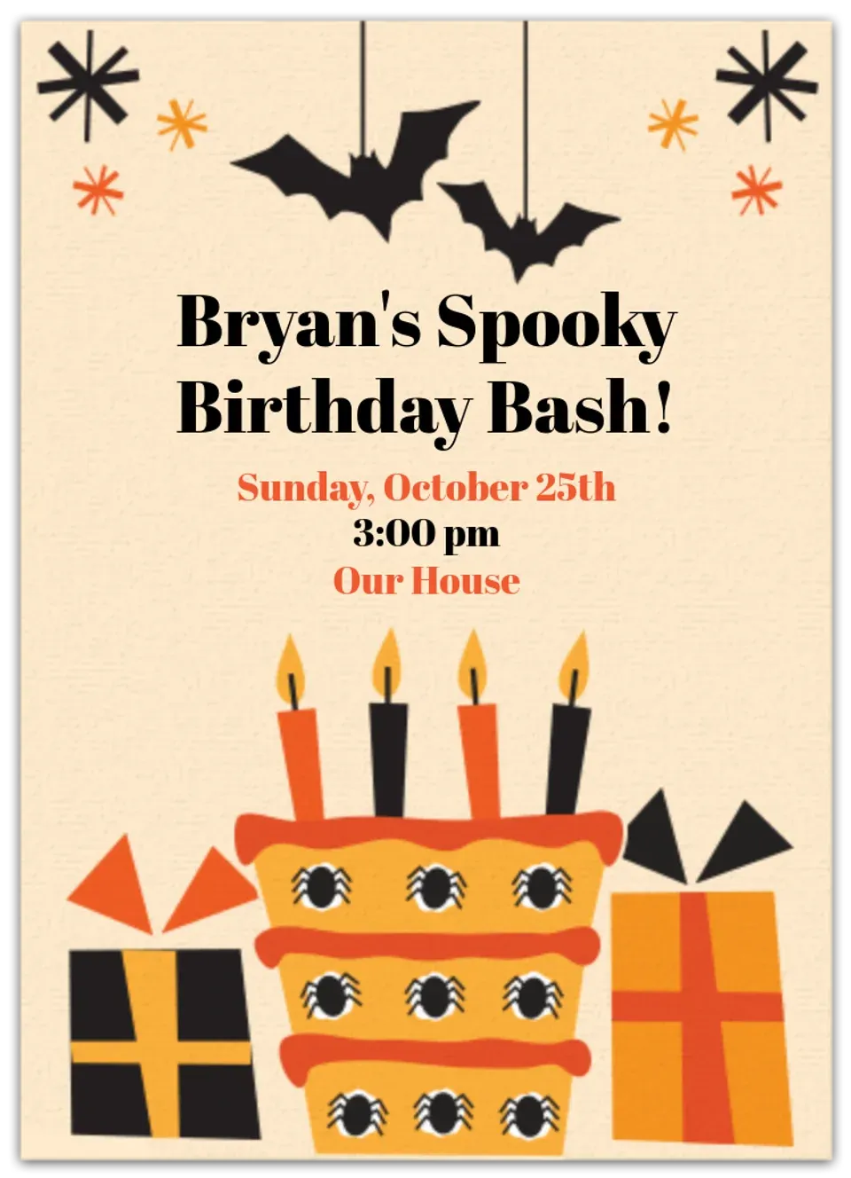 Halloween Cake & Gifts card