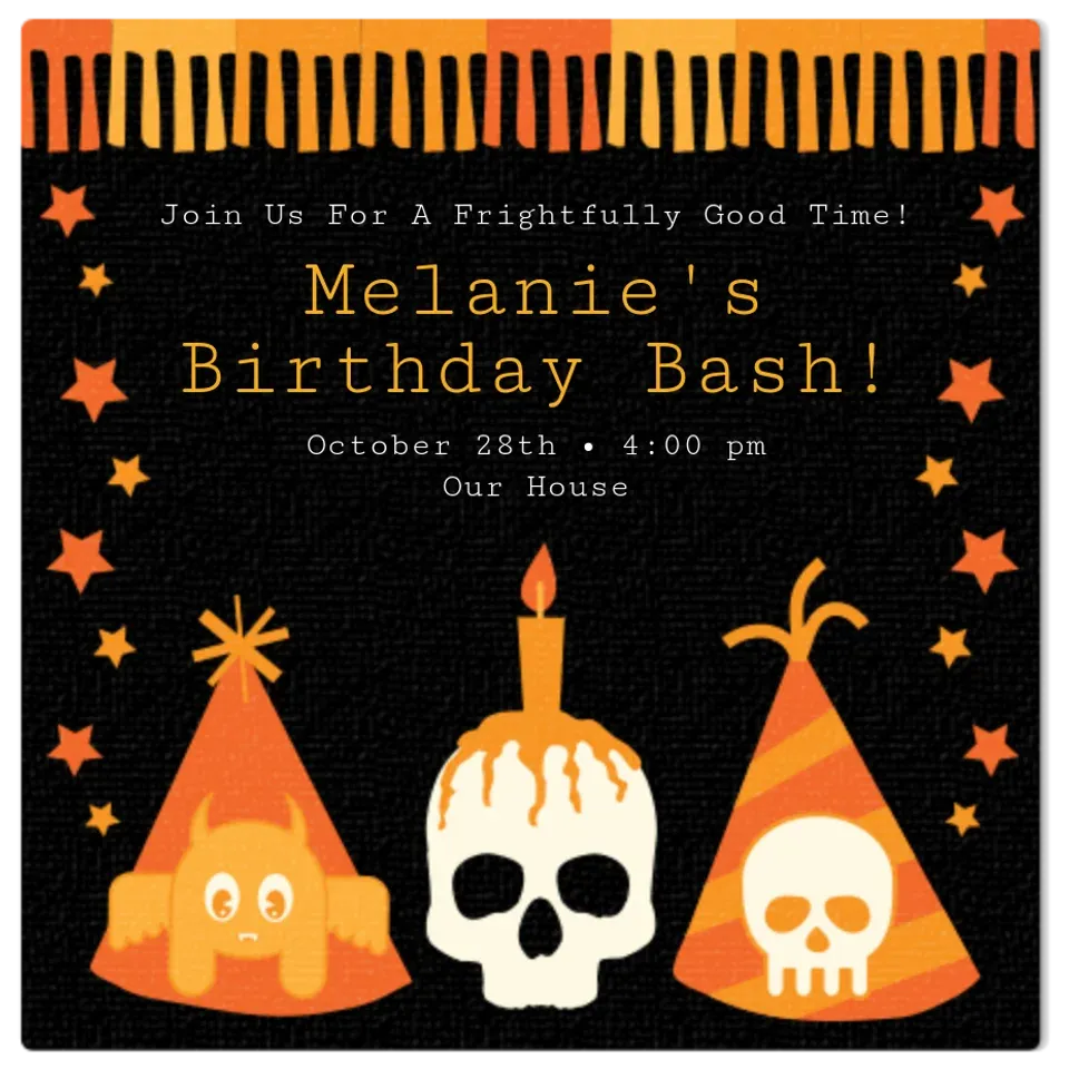 Halloween Party Hats card