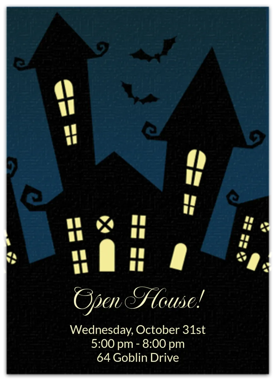 Halloween Open House card