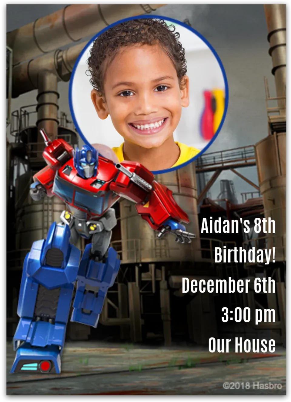 Optimus Prime Photo card