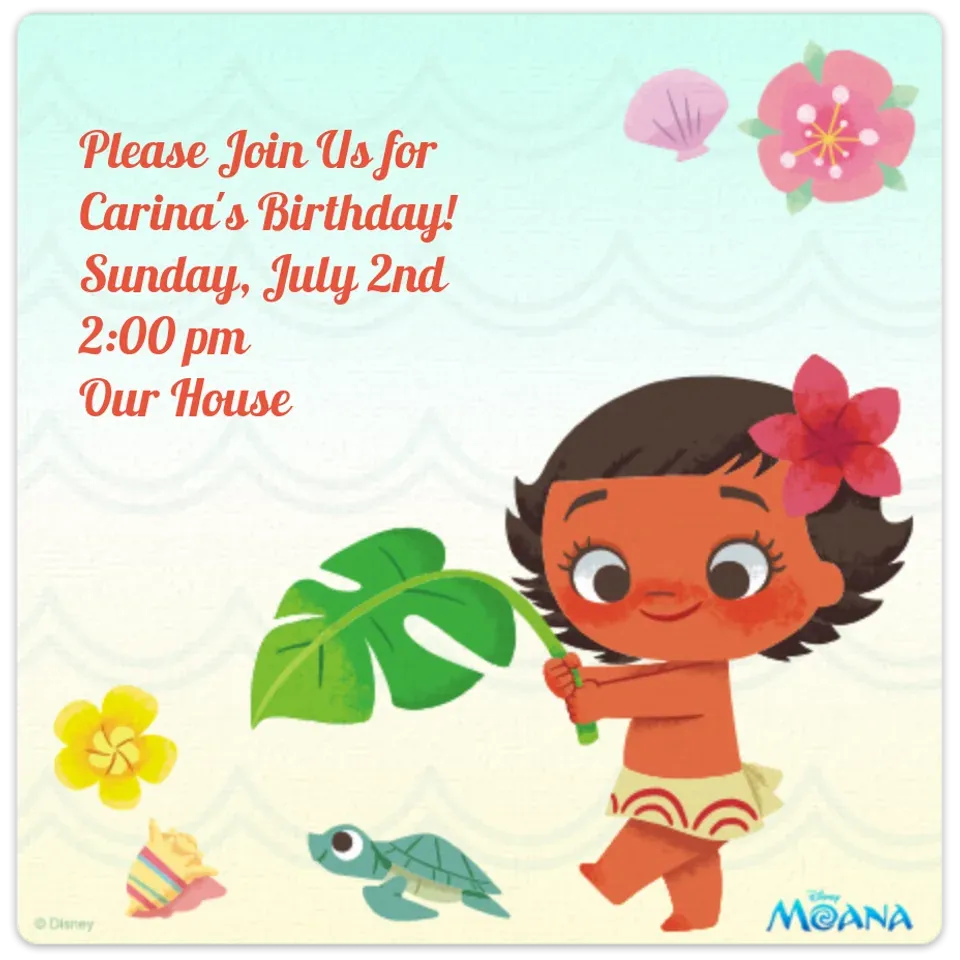 Baby Moana card