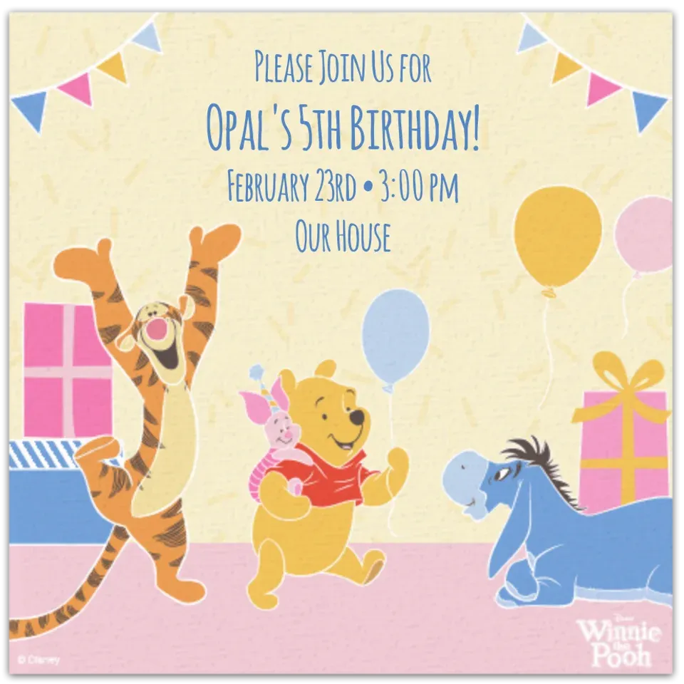 Winnie the Pooh Birthday card