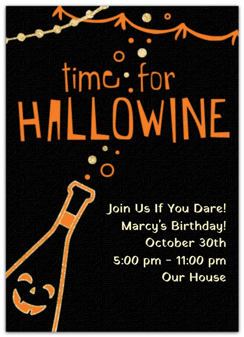 Time for Hallowine card