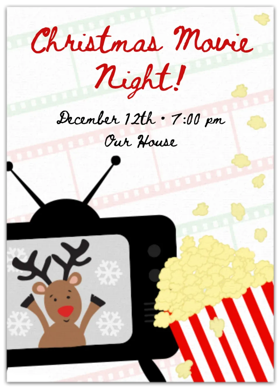 Christmas Movie Night card