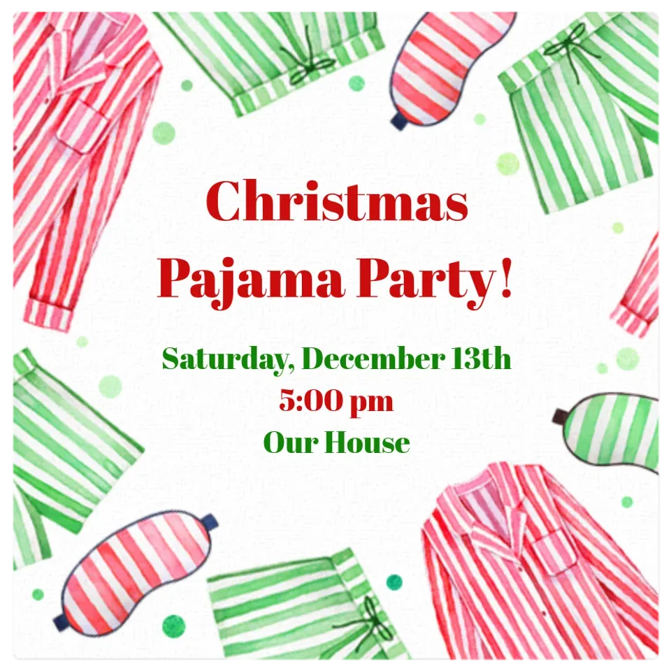 Christmas Pajama Party card