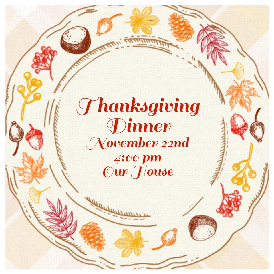 Thanksgiving Dinner Plate card